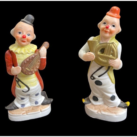 Vintage Unbranded Figurine Circus Clown Musicians Lot of 5 Made in Korea 6" Tall - Picture 5 of 8